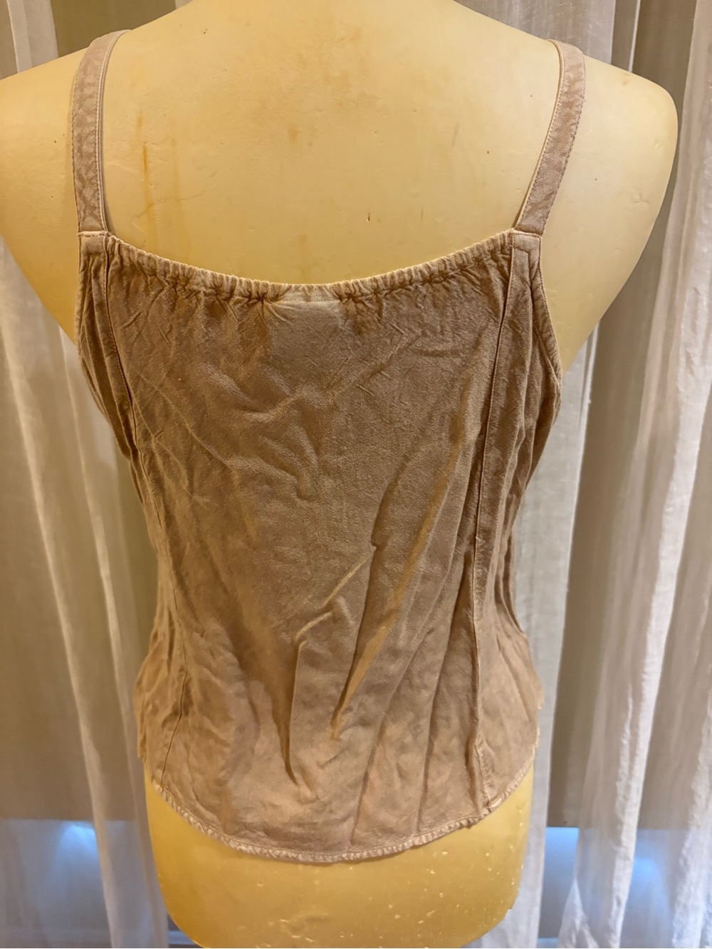 Embroidered Beige/Tan Women's Camisole Tank - Picture 3 of 4